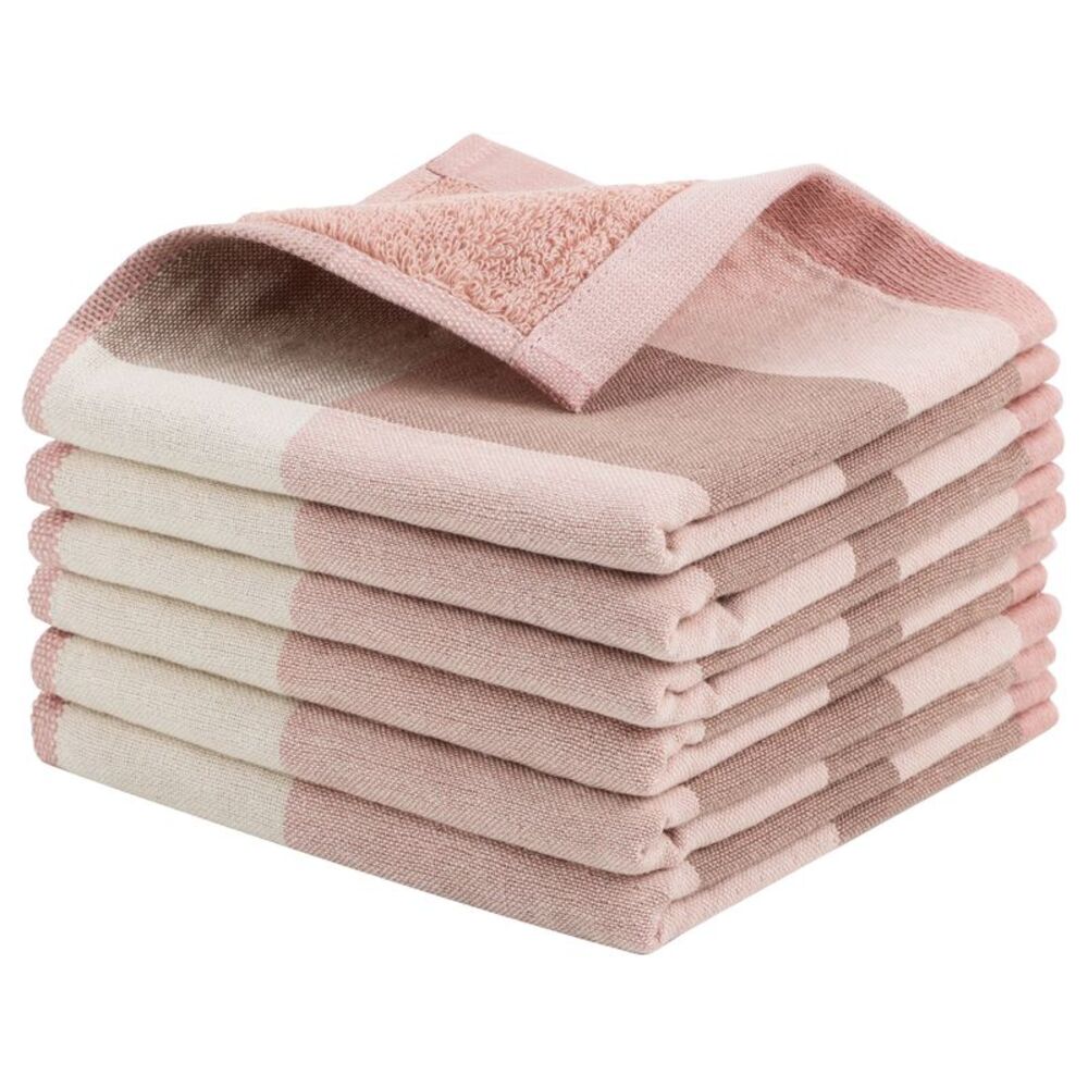 Kitchen Dish Colths Absorbent Dishclothes Drying Cloths 6Pcs Pink